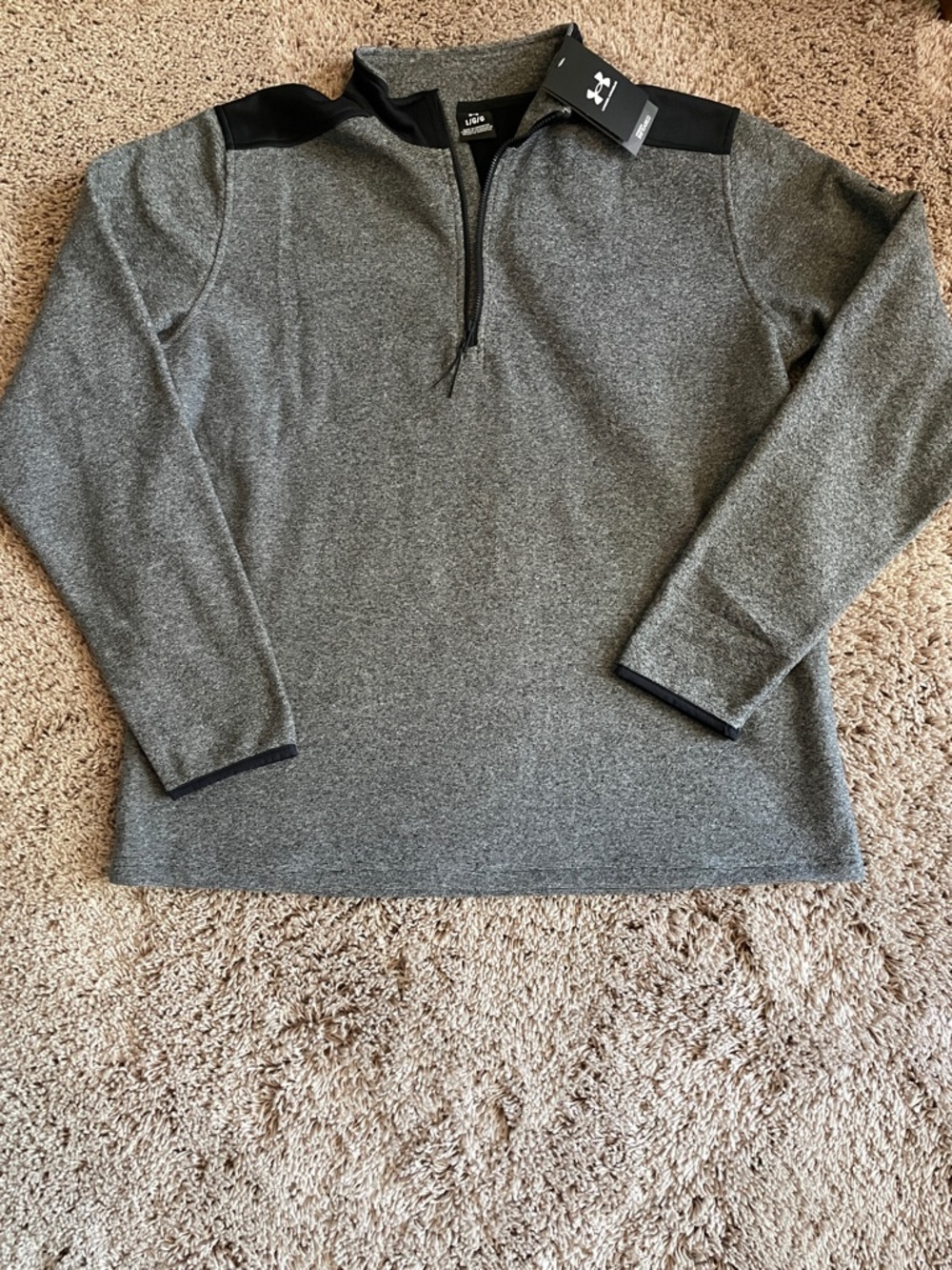 NWT Under Armour Men's Gray Half-Zip fleece Sweater size large